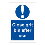 MA844 Close Grit Bin After Use Winter Slip Slide Snow Ice