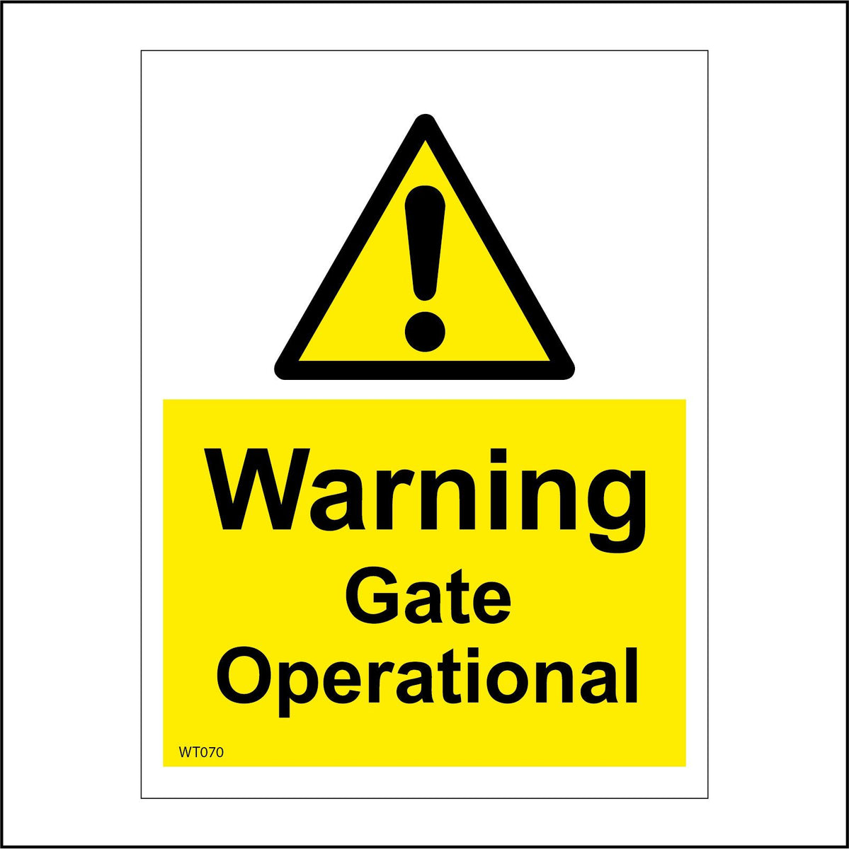 Terminal Gate Sign Triangle Warning Gate Operational Sign with Triangle Exclamation Mark – PWDirect