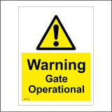 WT070 Warning Gate Operational Sign with Triangle Exclamation Mark