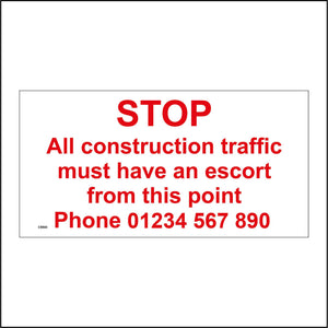 CS543 Stop All Construction Traffic Escort Point Telephone Personalise