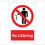 PR501 No Littering Waste Rubbish Bin