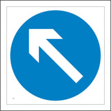 TR438 Arrow Top Left Diagonal Up Direction  Sign with Diagonal Up arrow Left