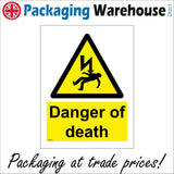 WS450 Danger Of Death Sign with Triangle Person Lightning Bolt
