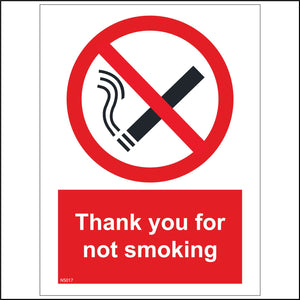 NS017 Thank You For Not Smoking Sign with Cigarette