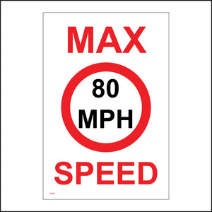 Max Speed 80 Mph Sign with Circle – PWDirect