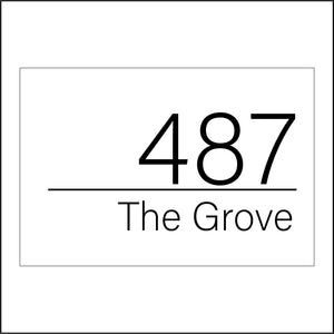 CM296 The Grove Plate Plaque Personalise Location Road Door Number House Sign