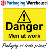 WS421 Danger Men At Work Sign with Triangle Exclamation Mark