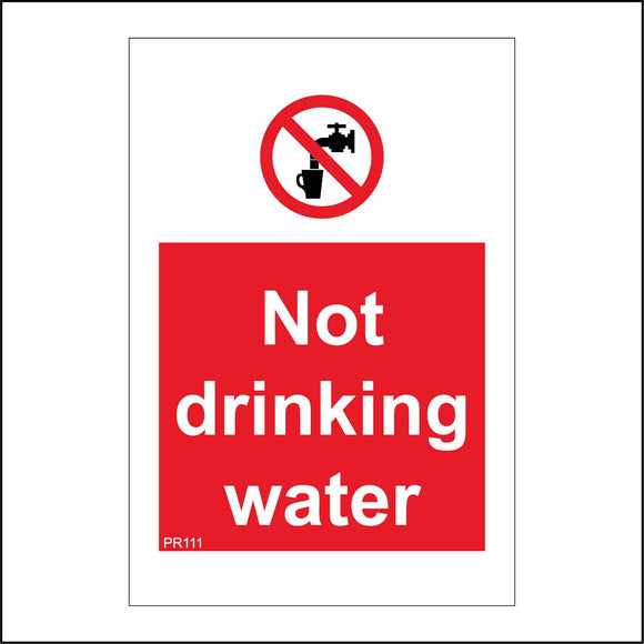 PR111 Not Drinking Water Sign with Circle Tap Filling Cup With Water