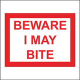 GG028 Beware I May Bite Guard House Dog Animal