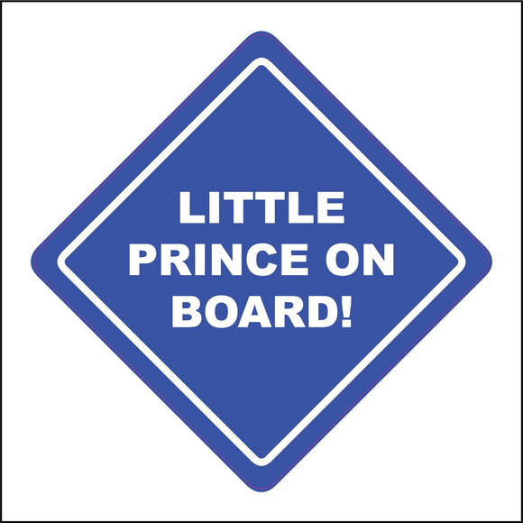 HU371 Little Prince on Board Blue Safety Warning Car Distance Diamond