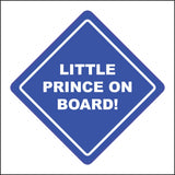 HU371 Little Prince on Board Blue Safety Warning Car Distance Diamond