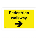 TR266 Pedestrian Walkway Right Arrow Sign with Right Arrow