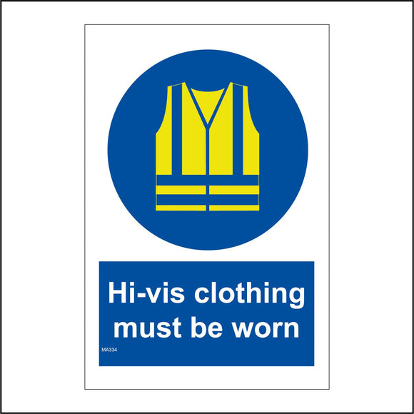 MA334 Hi-Vis Clothing Must Be Worn Sign with Jacket
