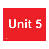TR420 Unit 5 Construction Building Workshop Factory Sign with Number 5