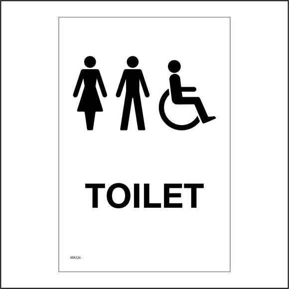 MA326 Toilet Sign with Male Female Disabled