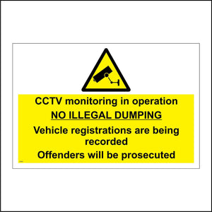 CT079 CCTV No Illegal Dumping Vehicle Registration Fly Tipping Waste