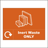 CS352 Inert Waste Only Recycling Sign with Bricks Recycling Logo