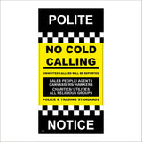 GG055 Polite Notice No Cold Calling Black Yellow