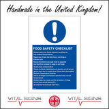 MA491 Food Safety Checklist Always Wash Your Hands Sign with Circle Exclamation Mark