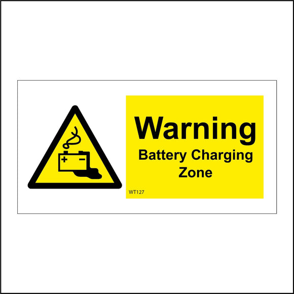 WT127 Warning Battery Charging Zone Acid Safety