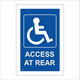 VE118 Access At Rear Sign with Disabled Logo