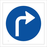 TR095 Right Turn Ahead Sign with Arrow
