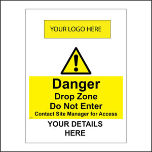 WT174 Danger Drop Zone Do Not Enter Logo Details Company Name