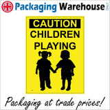 WS508 Caution Children Playing Sign with Children