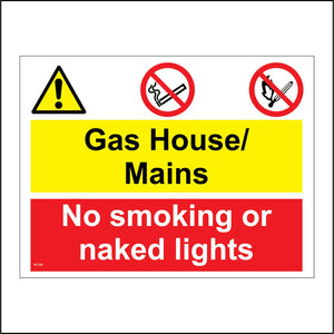 MU308 Gas House Mains No Naked Flames Cigarettes Smoking
