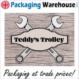 CM359 Teddys Trolley Your Choice Personalise Name Mechanics Gift