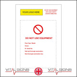 CS569 Do Not Use Equipment Safety Check Tag Logo Name Company