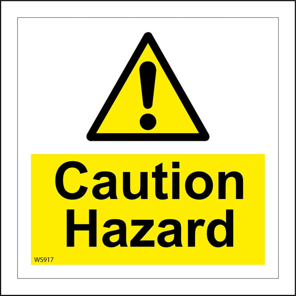 WS917 Caution Hazard Sign with Triangle Exclamation Mark