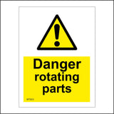 WT003 Danger Rotating Parts Sign with Exclamation Mark
