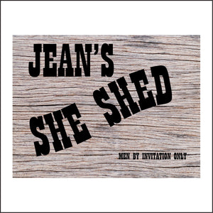 CM087 She Shed Men by Invitation Only Sign