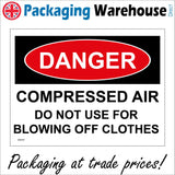 WS727 Danger Compressed Air  Sign with Square