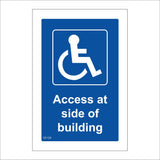 VE129 Disabled Access At Side Of Building Sign with Disabled Logo