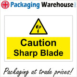 WT158 Caution Sharp Blade Risk Of Injury Knife Cut