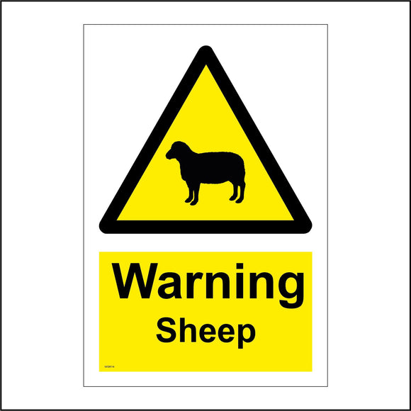 WS614 Warning Sheep Sign with Triangle Sheep