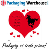 IN022 Keep Calm & Go Horse Riding Sign with Heart Horse