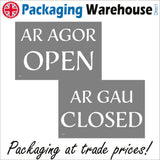 DS044 Ar Agor Open Ar Gau Closed English Welsh Bilingual Sign