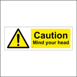 WS843 Caution Mind Your Head Sign with Triangle Exclamation Mark