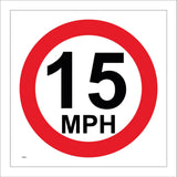 TR027 15 Mph Sign with Circle