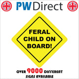 HU391 Feral Child On Board Yellow Car Warning Distance