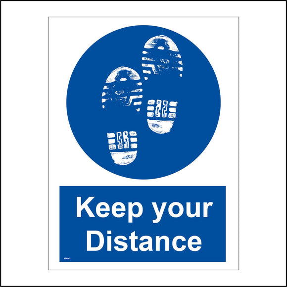 MA642 Keep Your Distance Sign with Boot Print