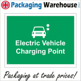 VE226 Electric Vehicle Charging Point Sign with Car Plug Socket