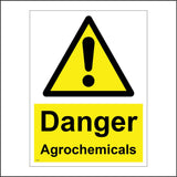 WS644 Danger Agrochemicals Sign with Triangle Exclamation Mark