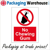 PR245 No Chewing Gum Sign with Circle Hand Gum