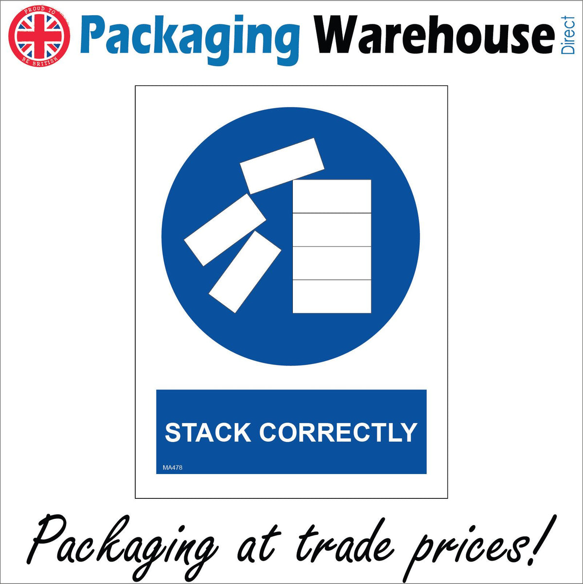 Stack Correctly Sign with Circle Boxes Falling – PWDirect