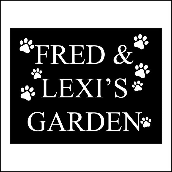 CM179 Fred & Lexi's Garden Sign with Paw Prints