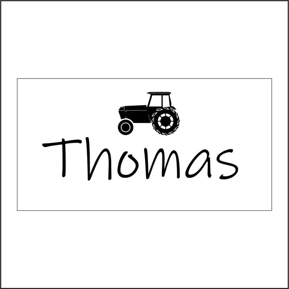 CM286 Thomas Kids Room Personalise Tractor Choice Name Words Choose Sign with Tractor